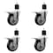Service Caster 4'' Black Poly Swivel 1-7/8'' Expanding Stem Caster Set Total Lock Brake, 4PK SCC-EXTTL20S414-PPUB-BLK-178-4 - alternate 1